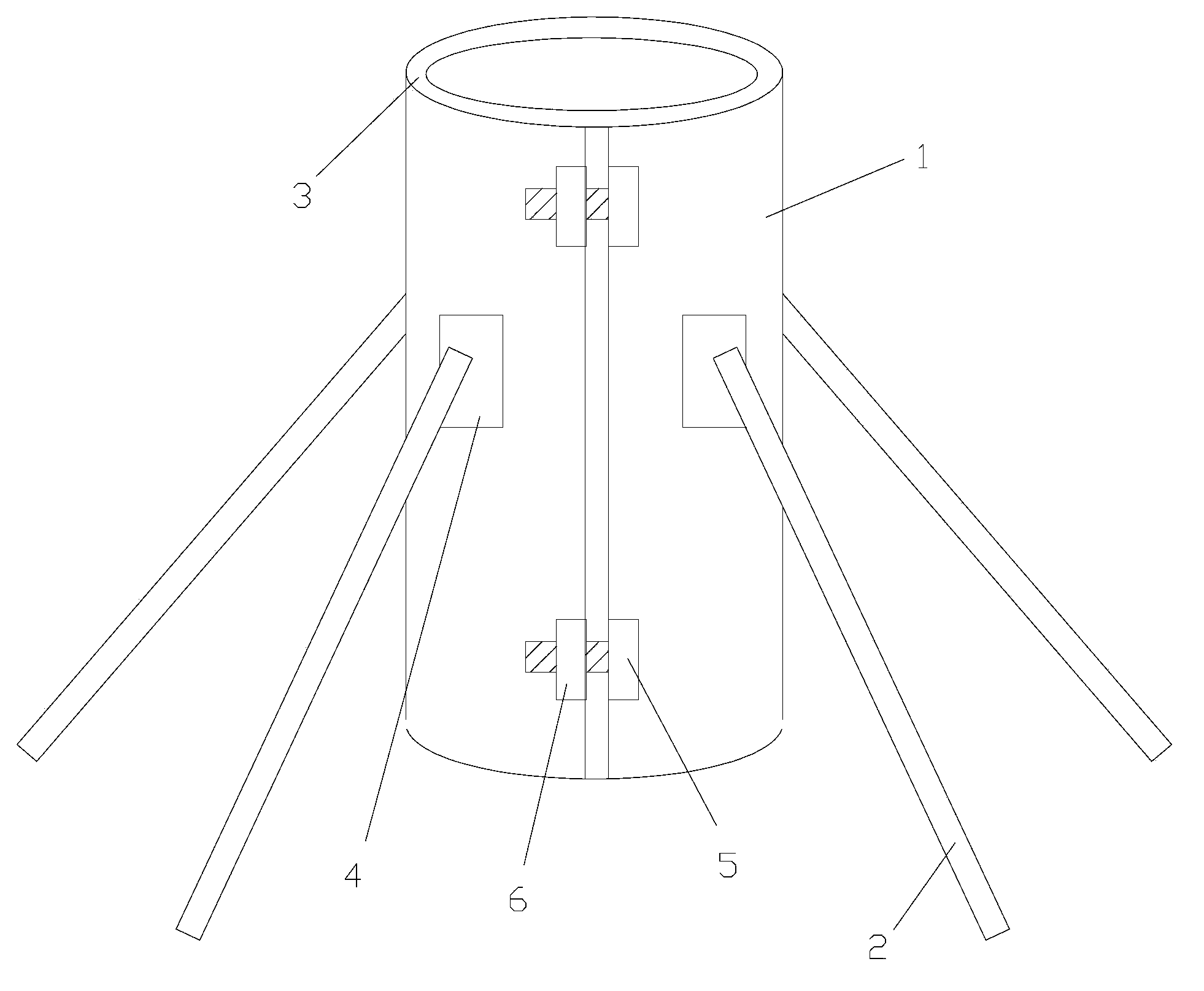 Cylindrical quadrangle tree supporting device