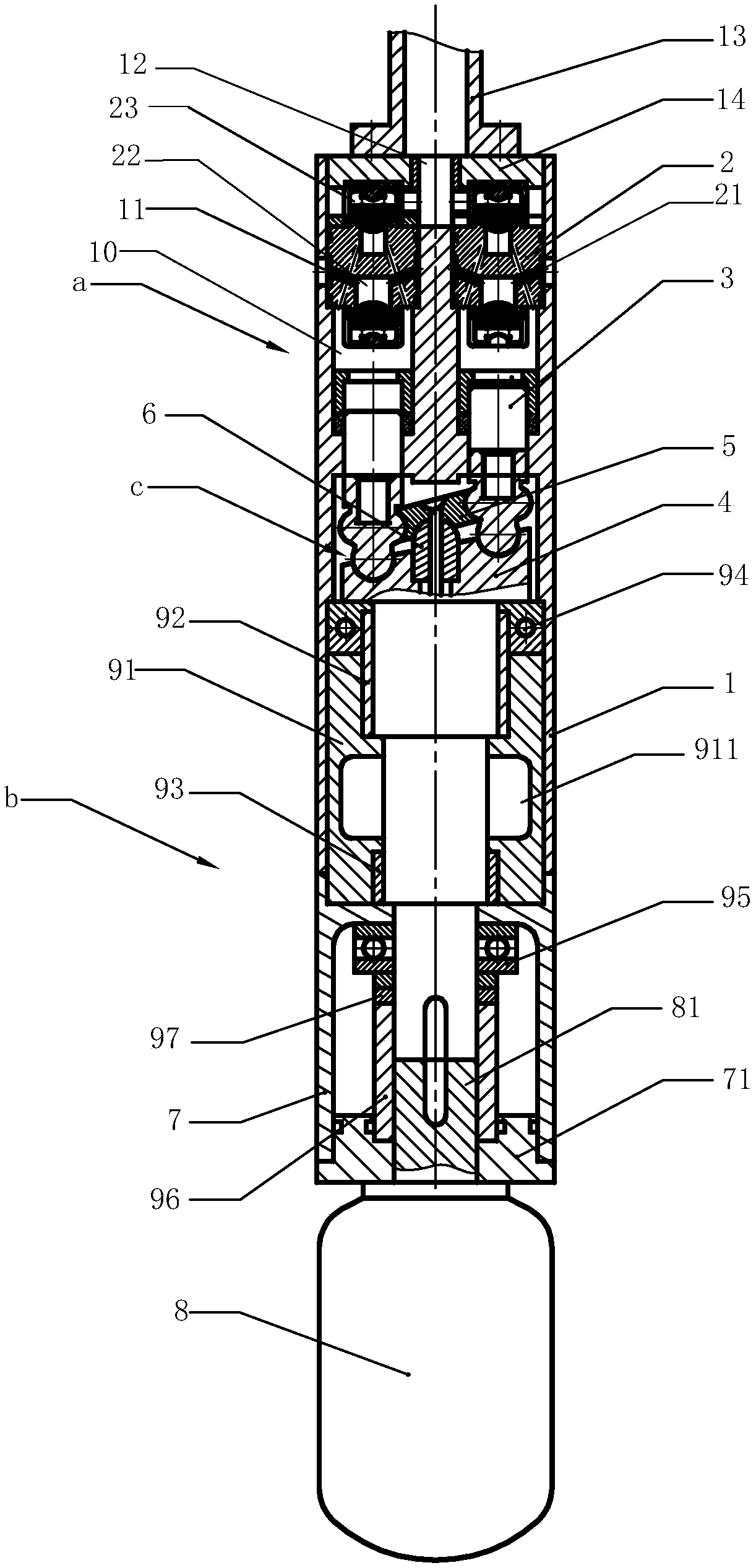 Submersible well type multi-cylinder vertical plunger oil well pump