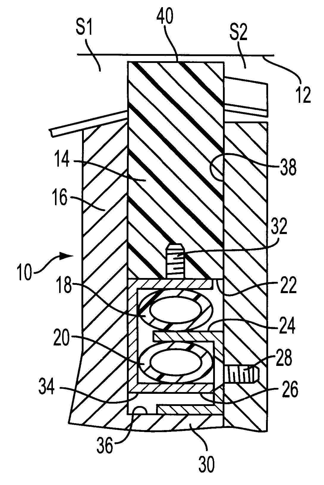 Sealing device and process for sealing a moving surface with the sealing device