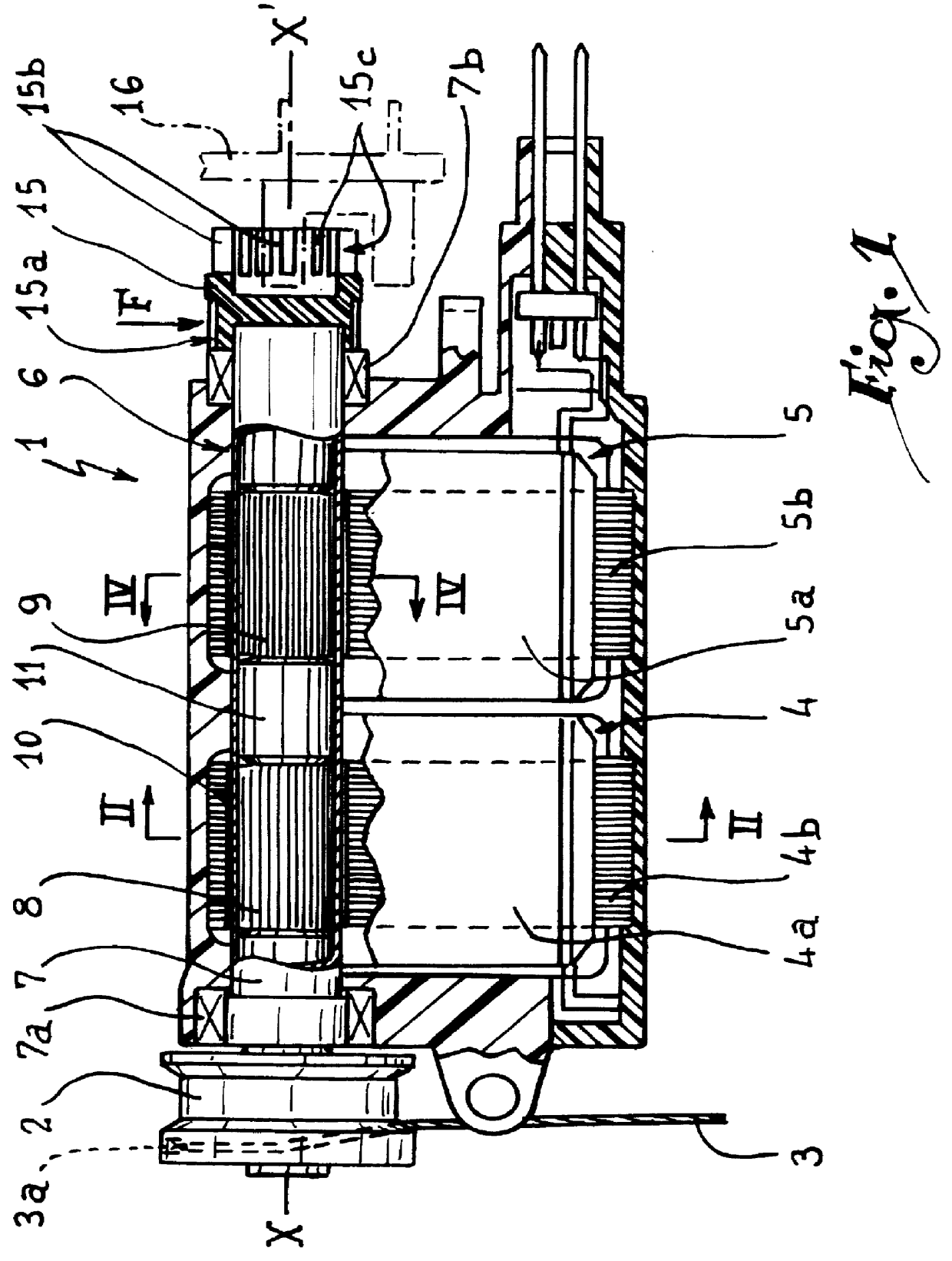 Electrical rotating actuator for forming a weaving loom shed