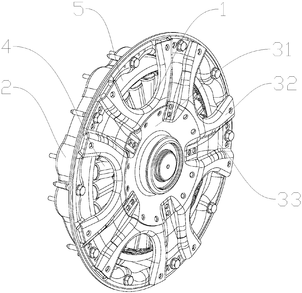 Direct drive motor for clothing treatment device and clothing treatment device