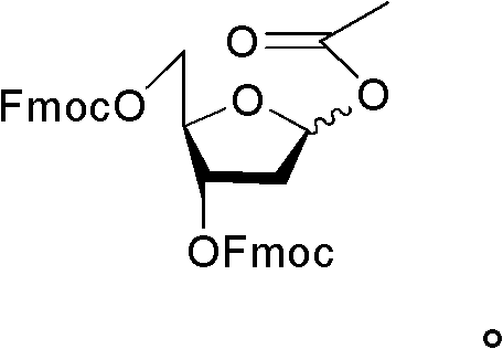 1-acetoxyl-2-deoxy-3, 5-di-O-fluorenylmethyloxycarbonyl acyl-D-ribofuranose and application
