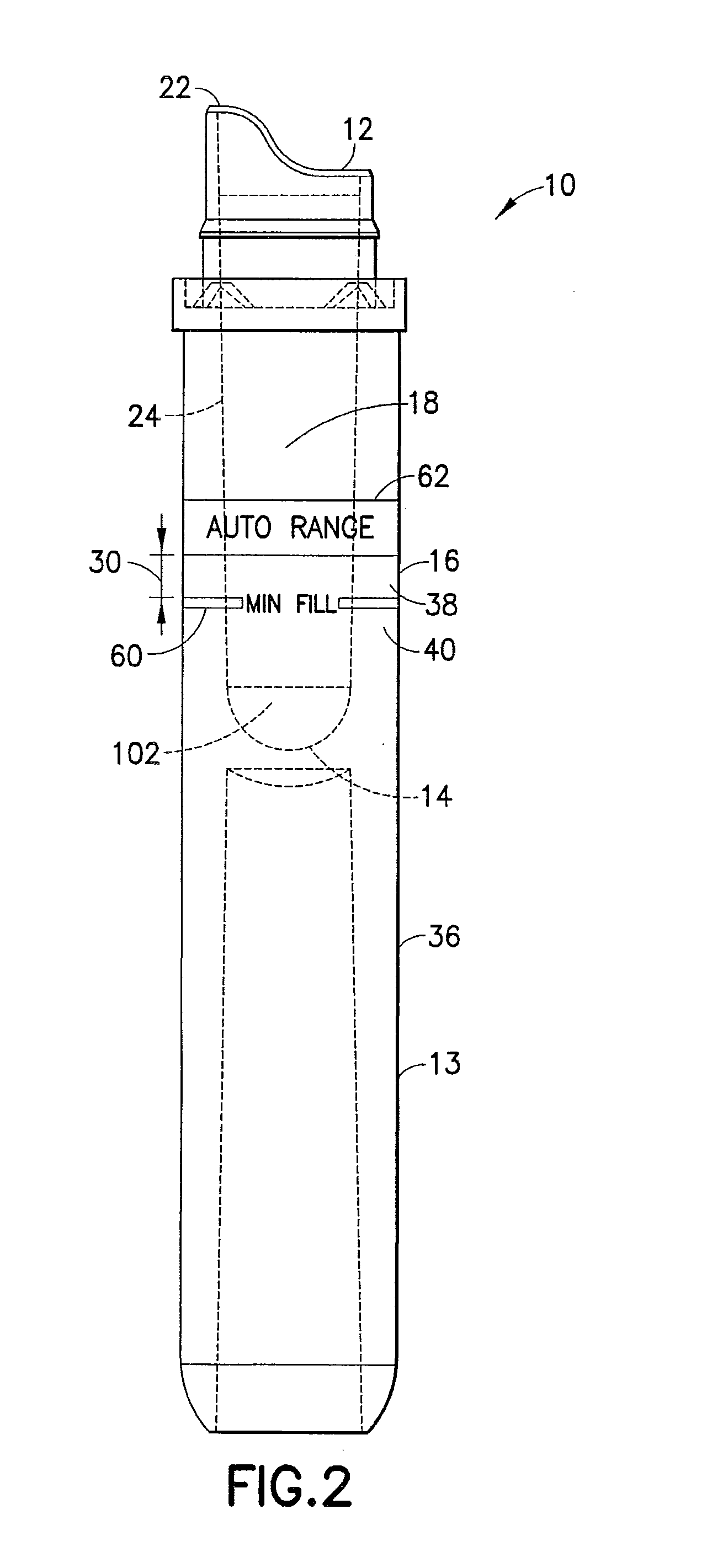 Specimen Collection Container Having a Transitional Fill-Volume Indicator Indicating Extraction Method