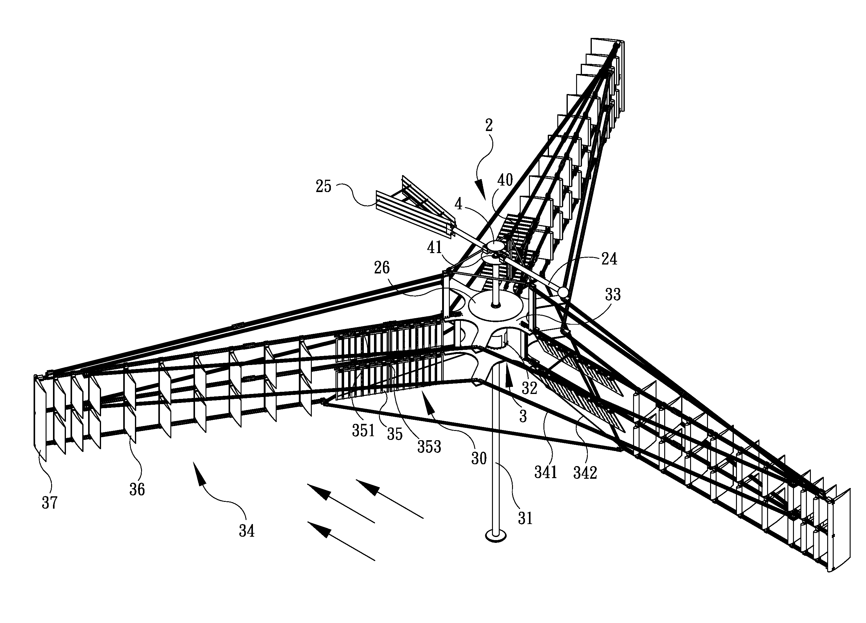 Tower type vertical axle windmill