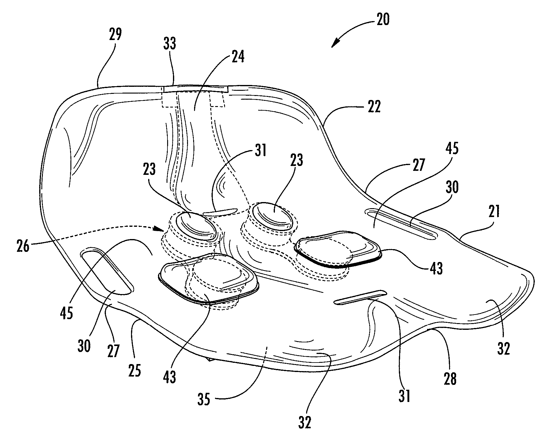 Contoured seat and method