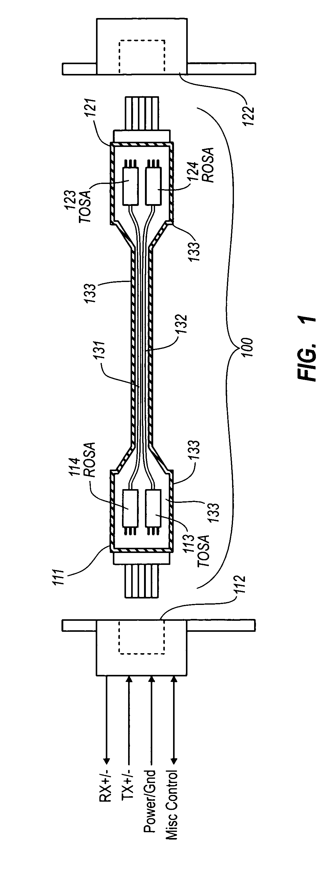 Active optical cable with integrated eye safety
