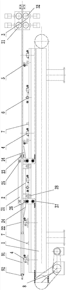 A feeding device for a rolling mill