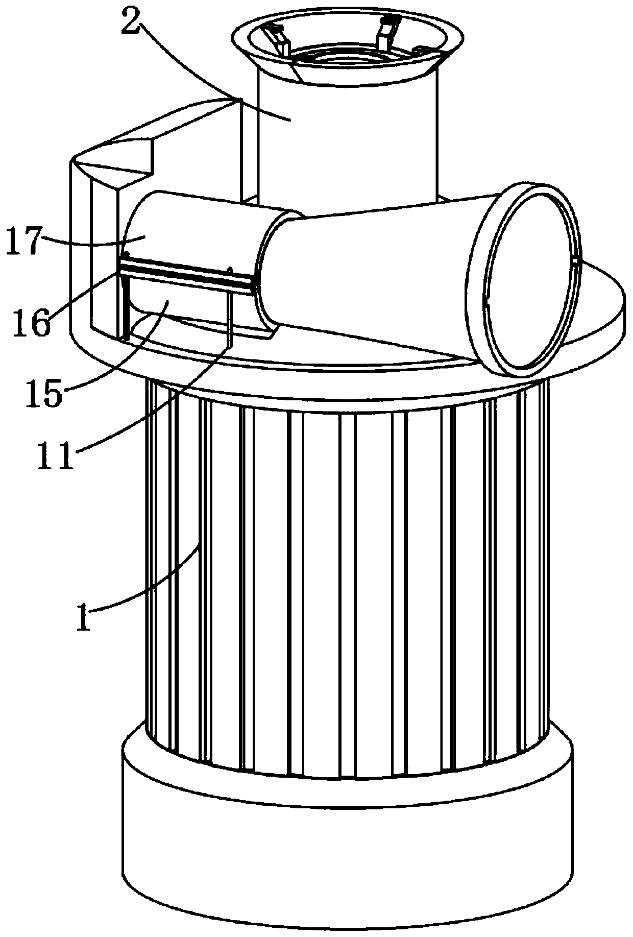 Magnetic suspension centrifugal dust collector with filter element convenient to replace