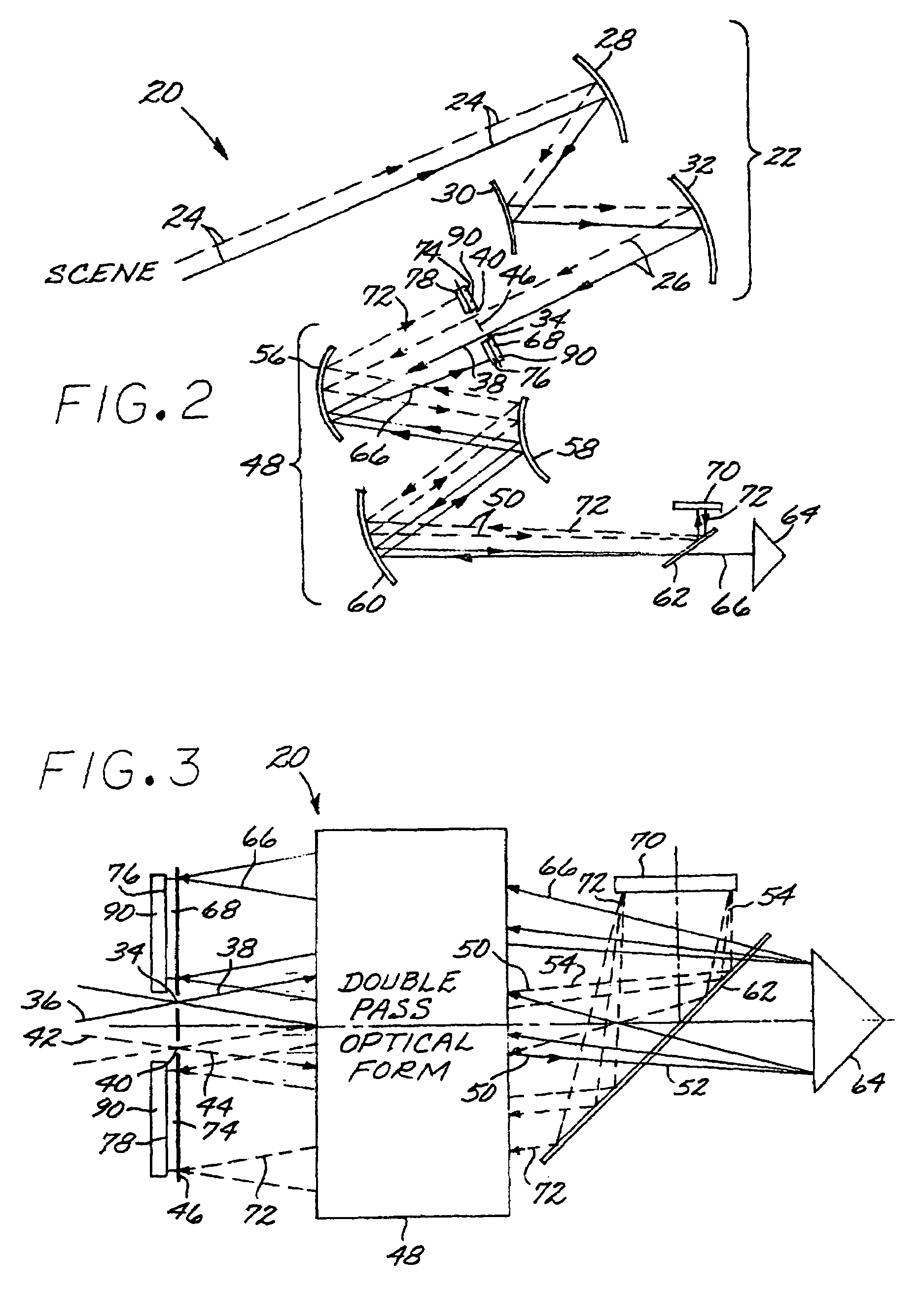 Two-channel imaging spectrometer utilizing shared objective, collimating, and imaging optics