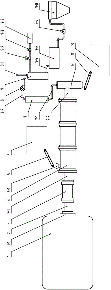 Coal slime drying device in coal washery utilizing waste heat of brick-firing tunnel kiln