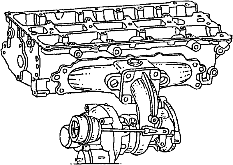 Motor arrangement with integrated exhaust gas manifold
