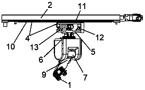 Tape lapping head aerial attitude position change method and device