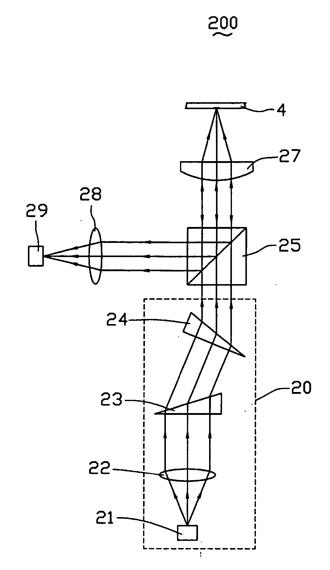 Optical system for collimating elliptical light beam and optical device using the same