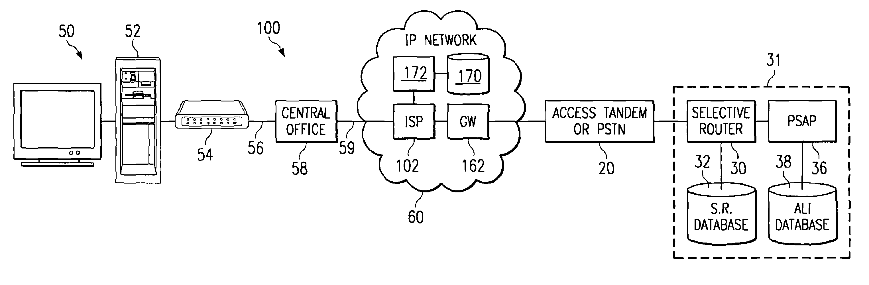Methods and system for routing emergency calls through the internet