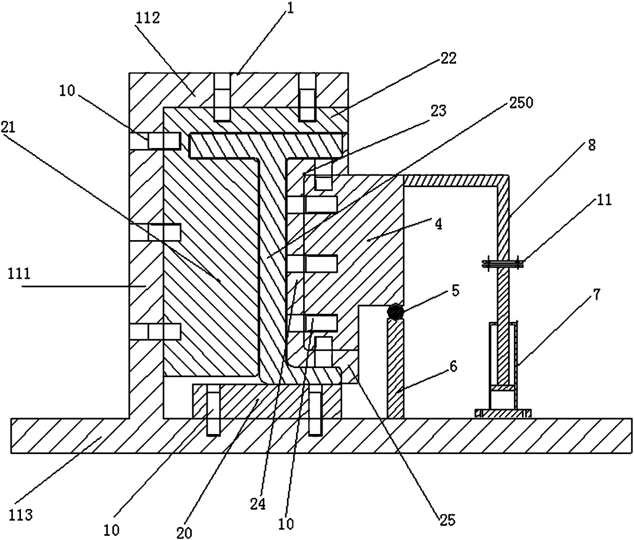 J-type gantry channel steel correction device