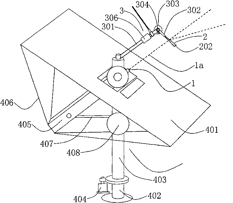 Light-gathering aiming device for tower-type solar thermal power generating system