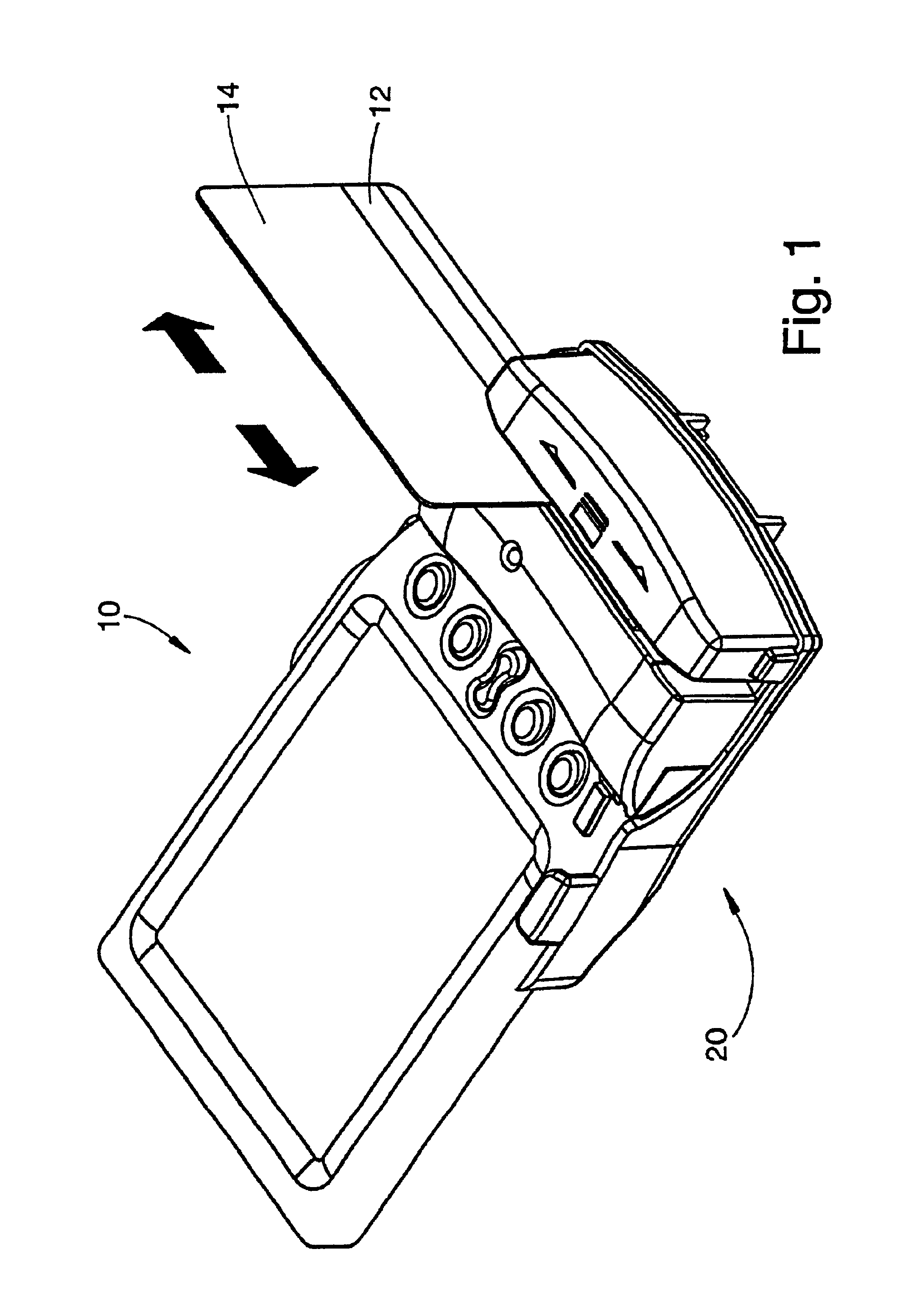 Magnetic strip reader with power management control for attachment to a PDA device
