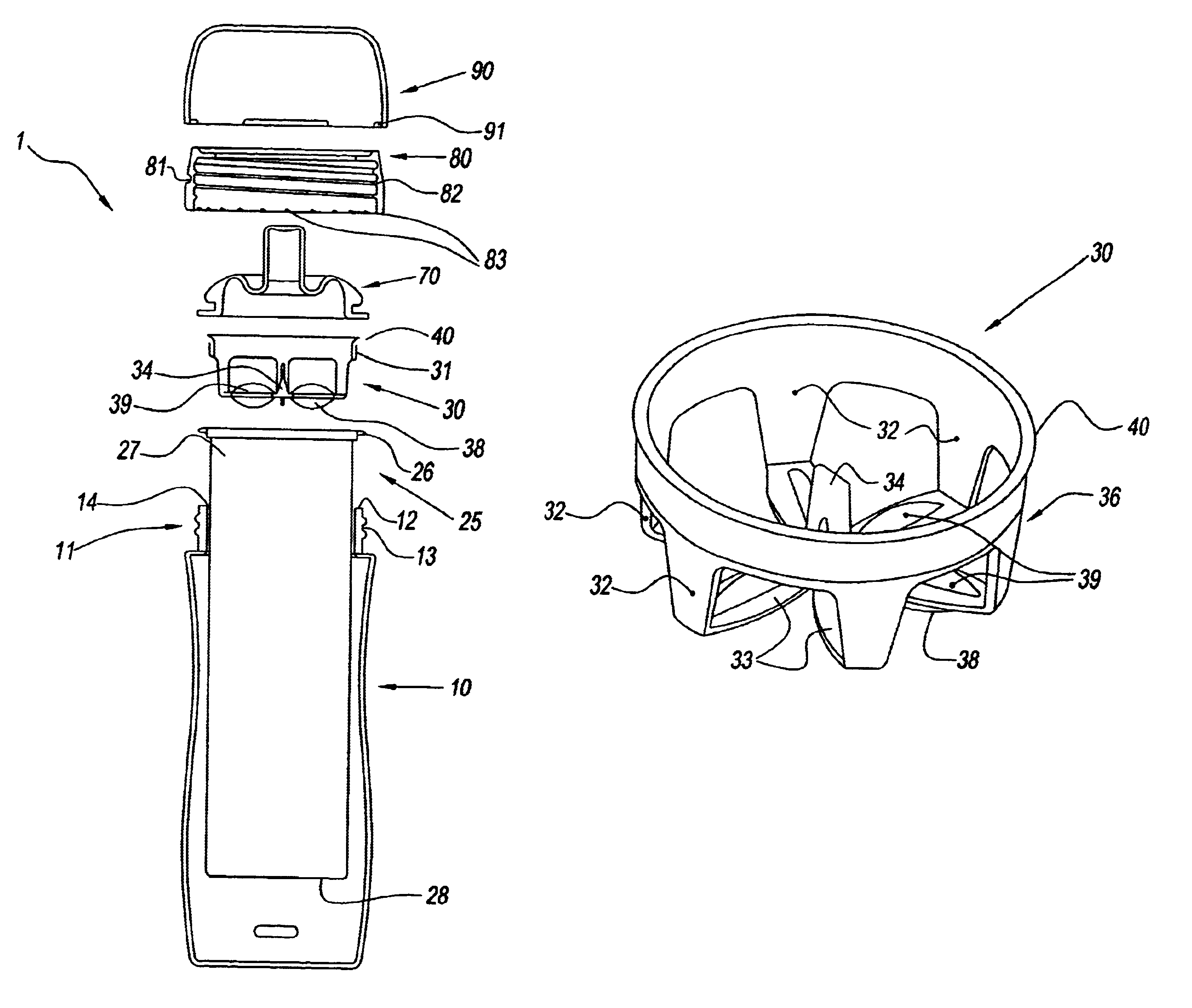 Bottle with mixing system