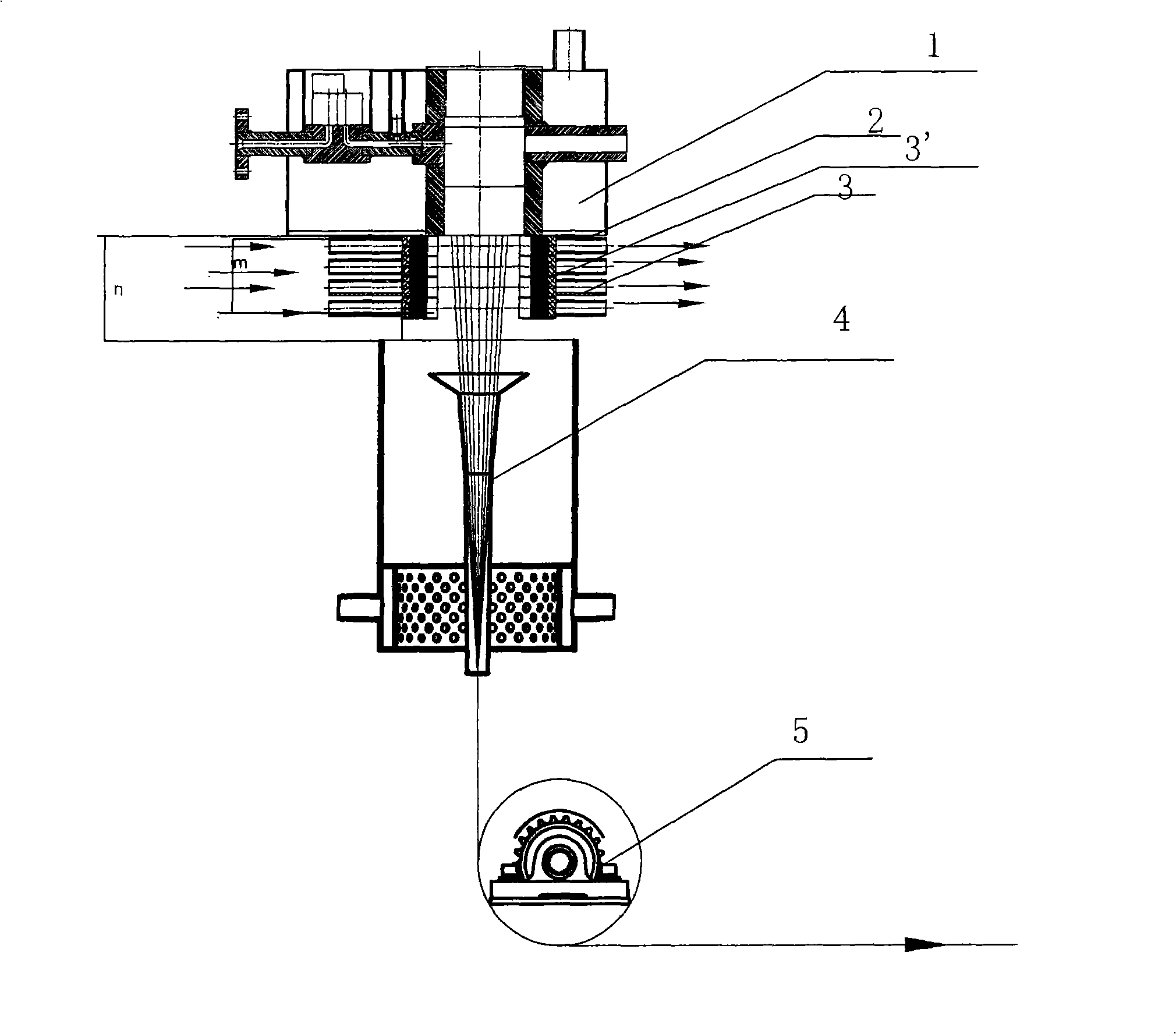 Spinning process of cellulose fibre and integration apparatus