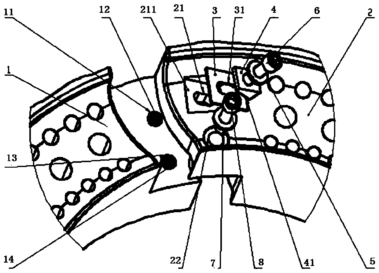 Tire support body connecting device