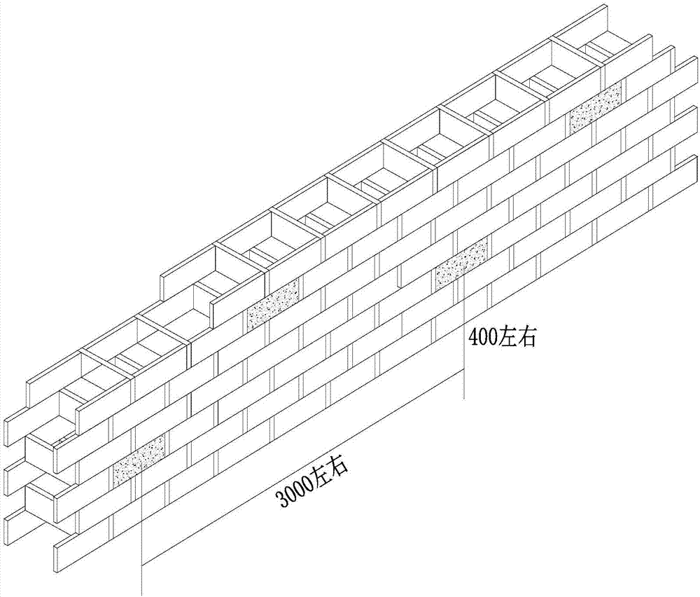 Modified adobe material and construction method for filling traditional row-lock wall body