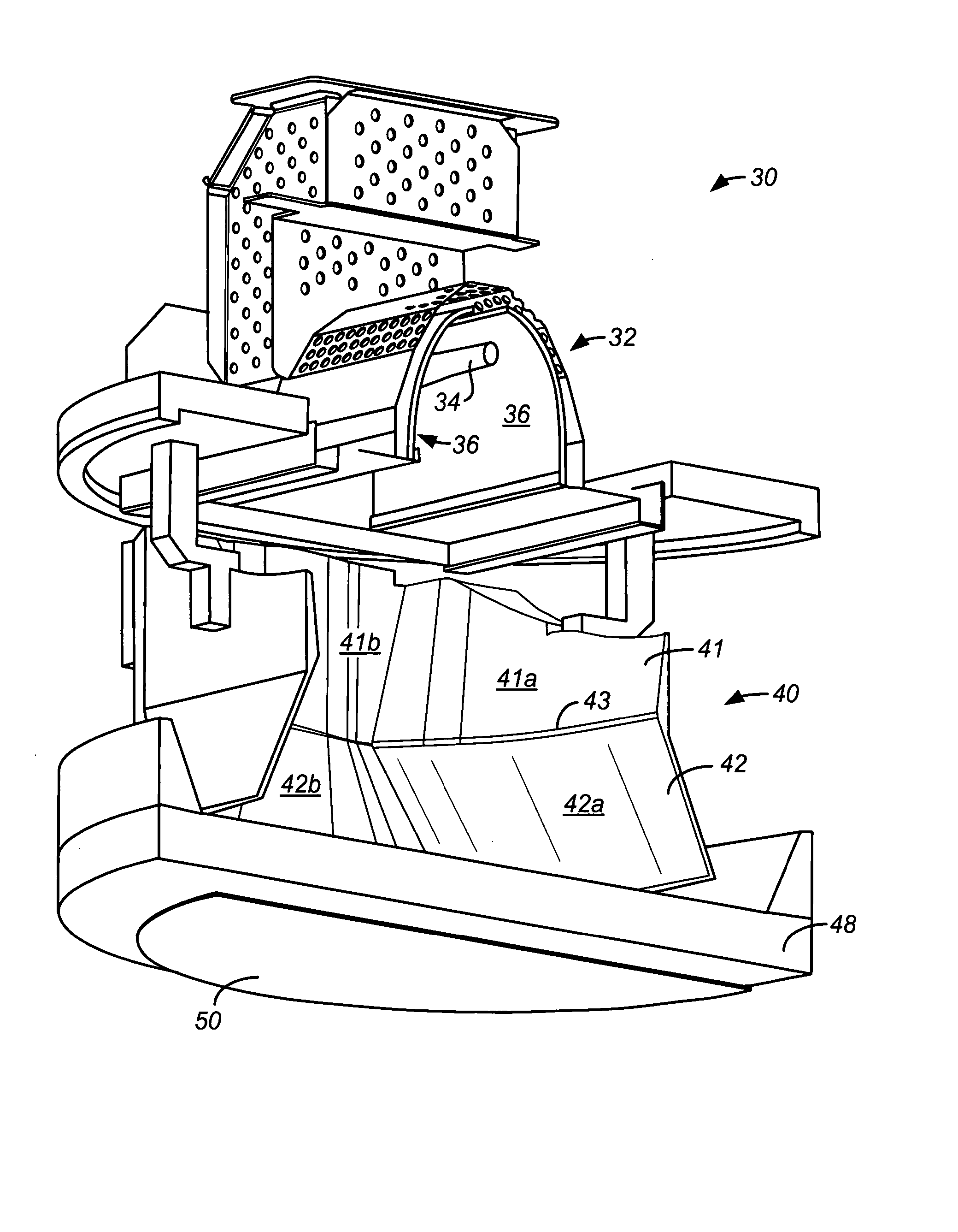 Apparatus and method for exposing a substrate to UV radiation using asymmetric reflectors