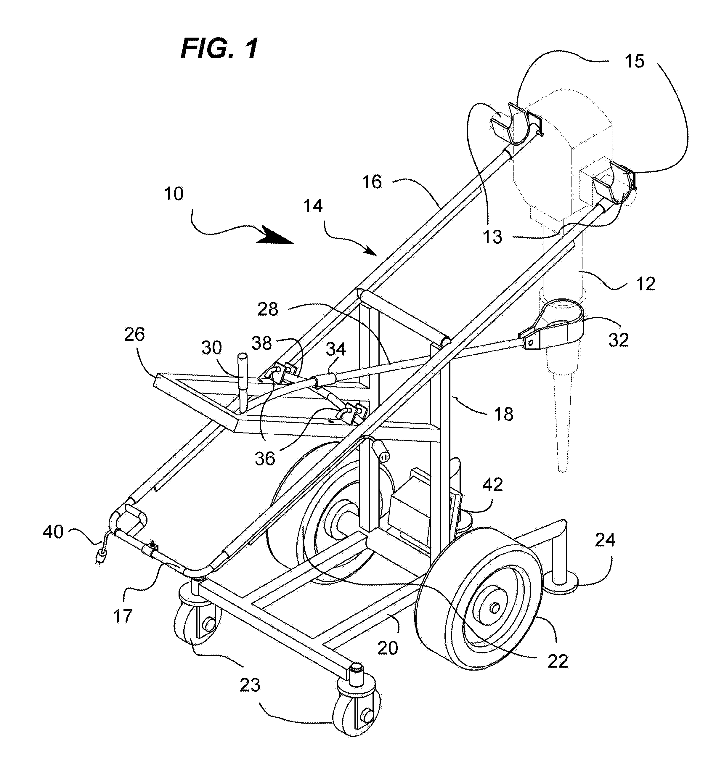 Support frame for a jack hammer