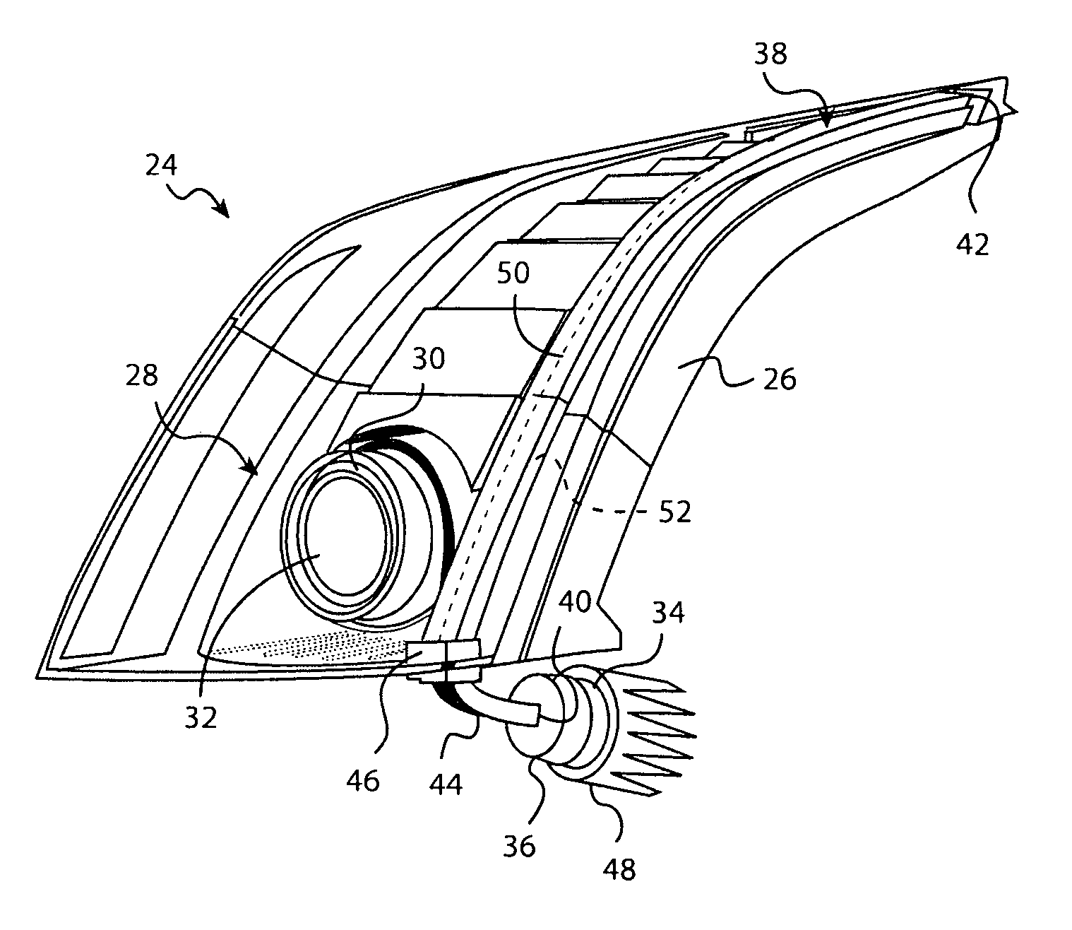 Light guide for vehicle lamp assembly