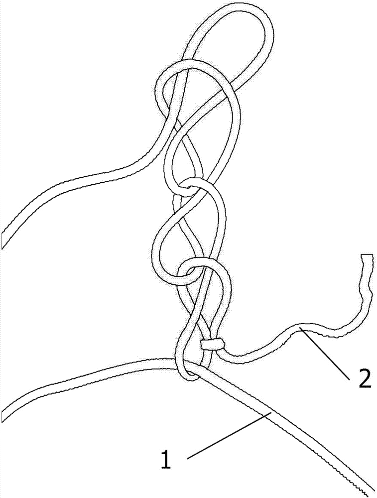 Crocheting stitching method and pattern crocheting method