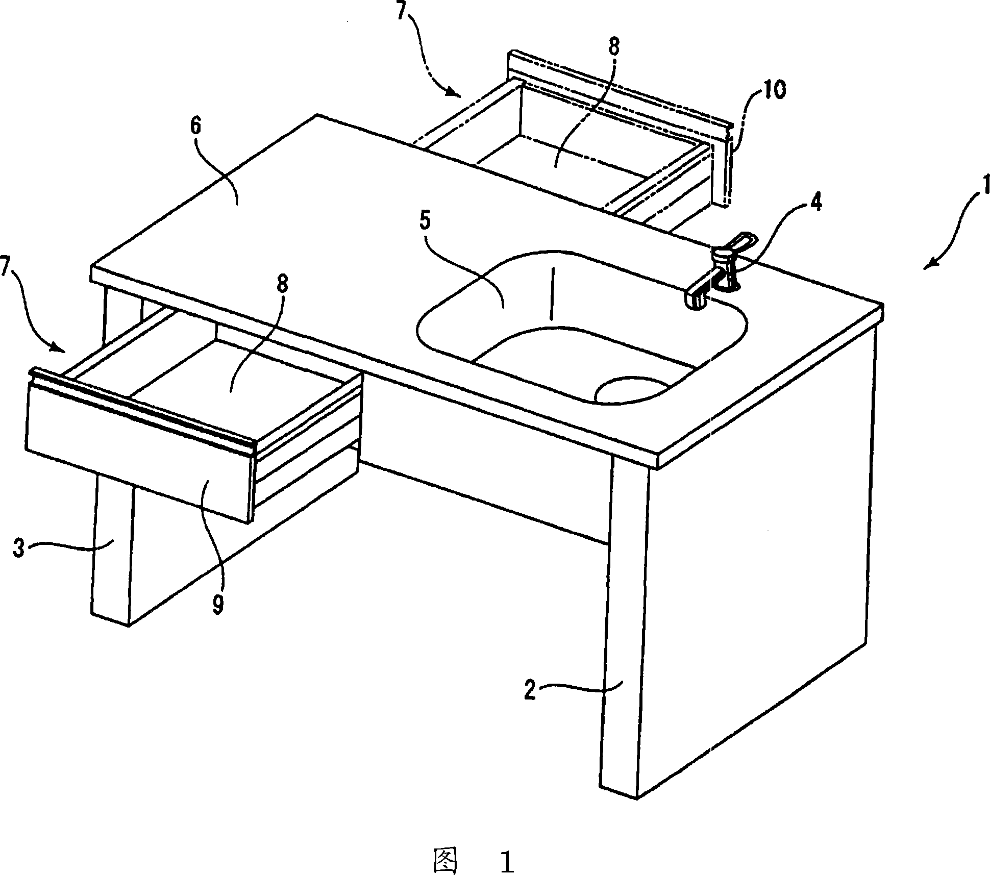 Structure of dual directional drawer and kitchen stand having the same