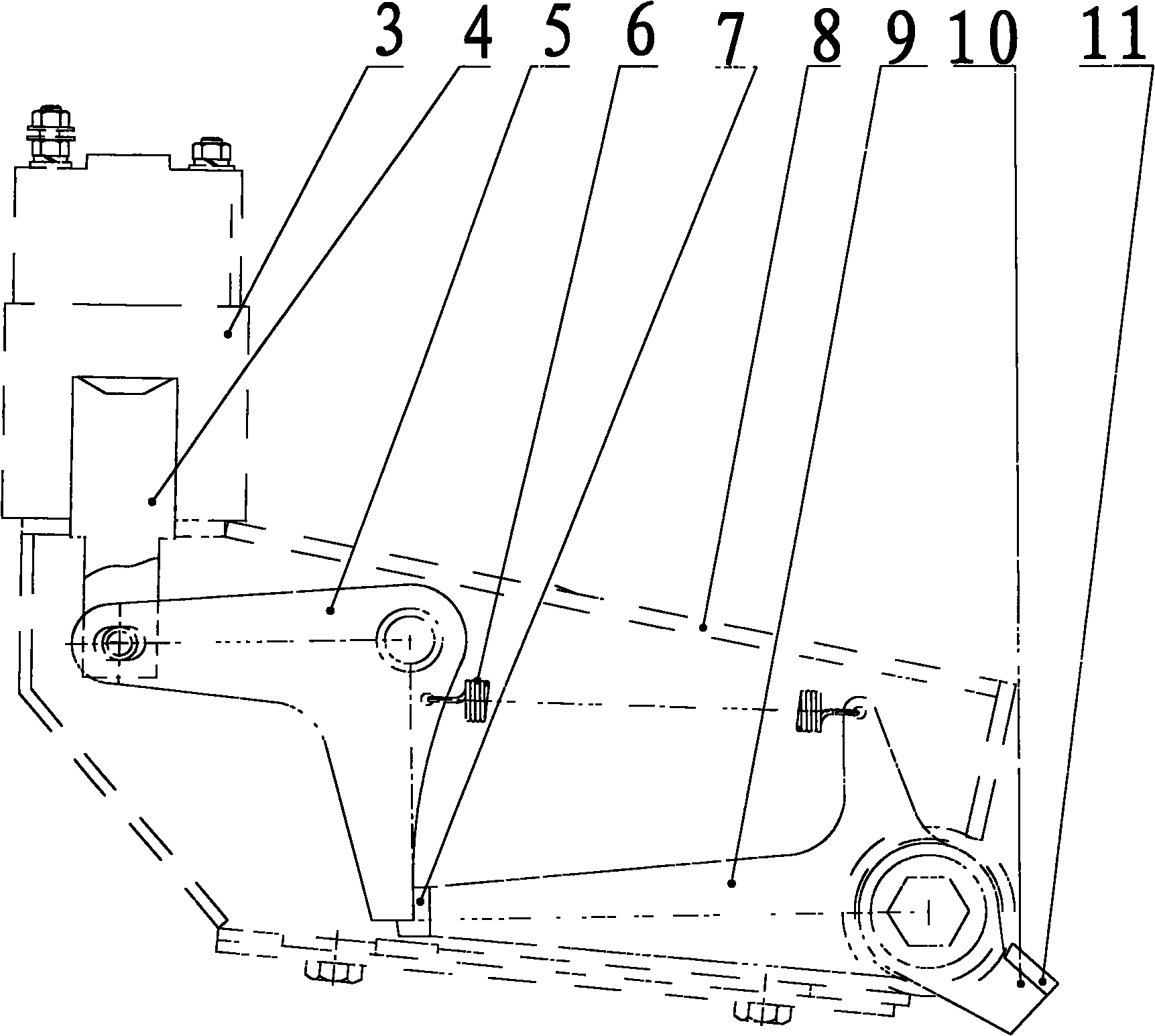 Control mechanism of short ridge farming baffle-building machine