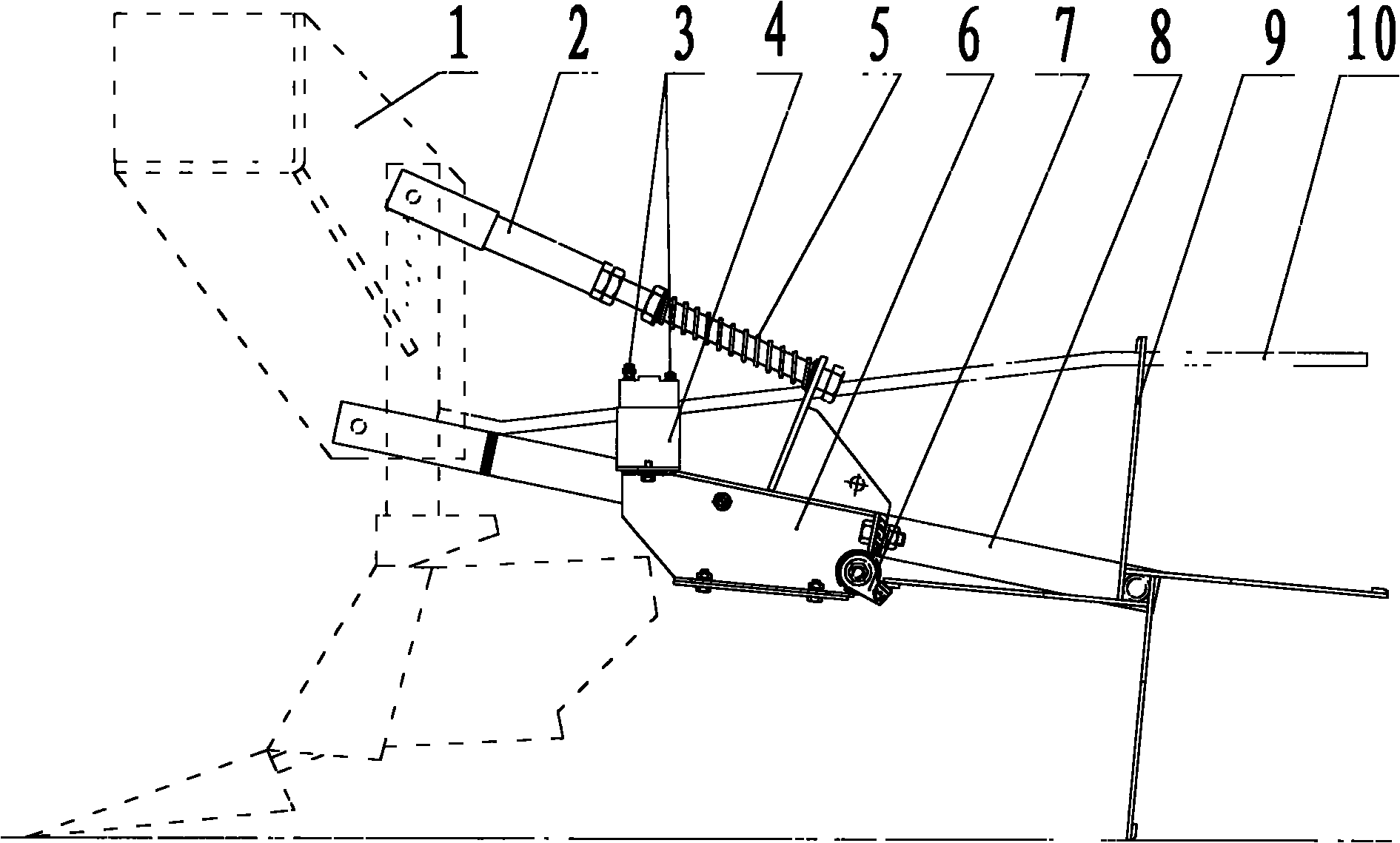 Control mechanism of short ridge farming baffle-building machine