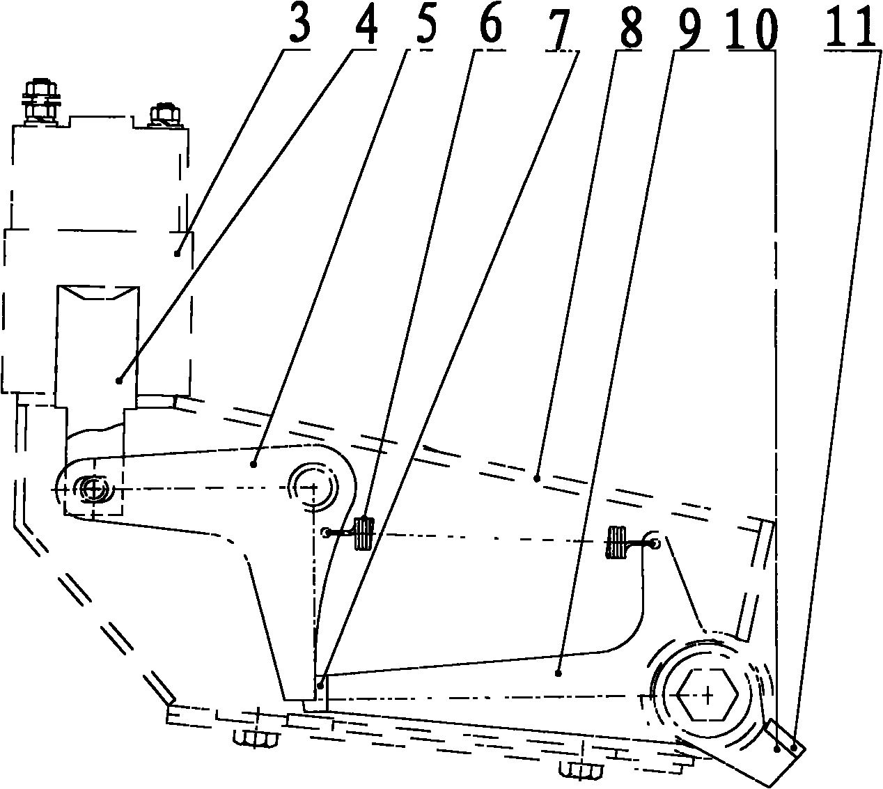 Control mechanism of short ridge farming baffle-building machine