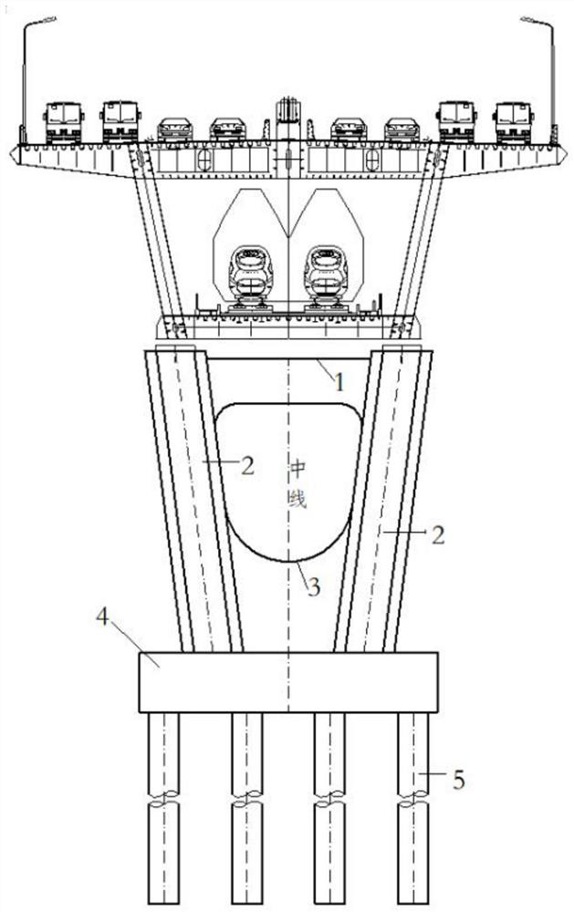 Inclined leg column plate combined pier suitable for highway-railway dual-purpose bridge and construction method