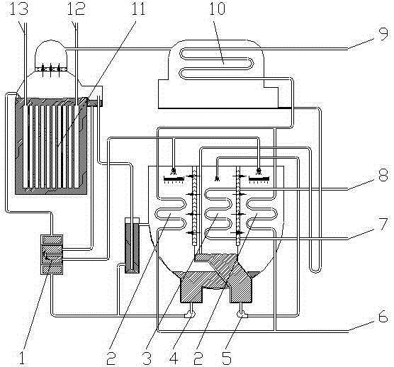 Cascade air-cooled lithium bromide absorption refrigerator