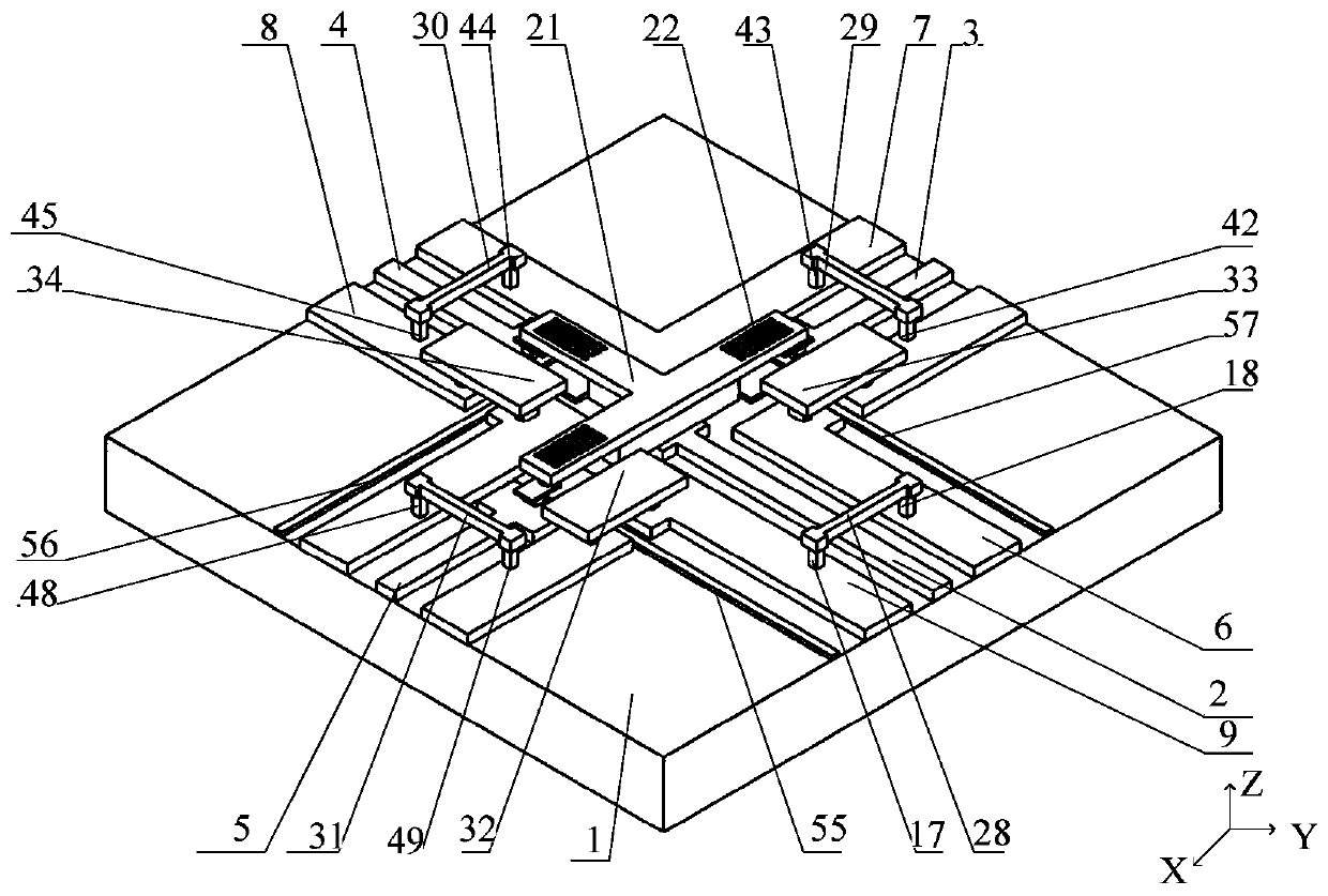 A cross-type single-pole three-throw switch