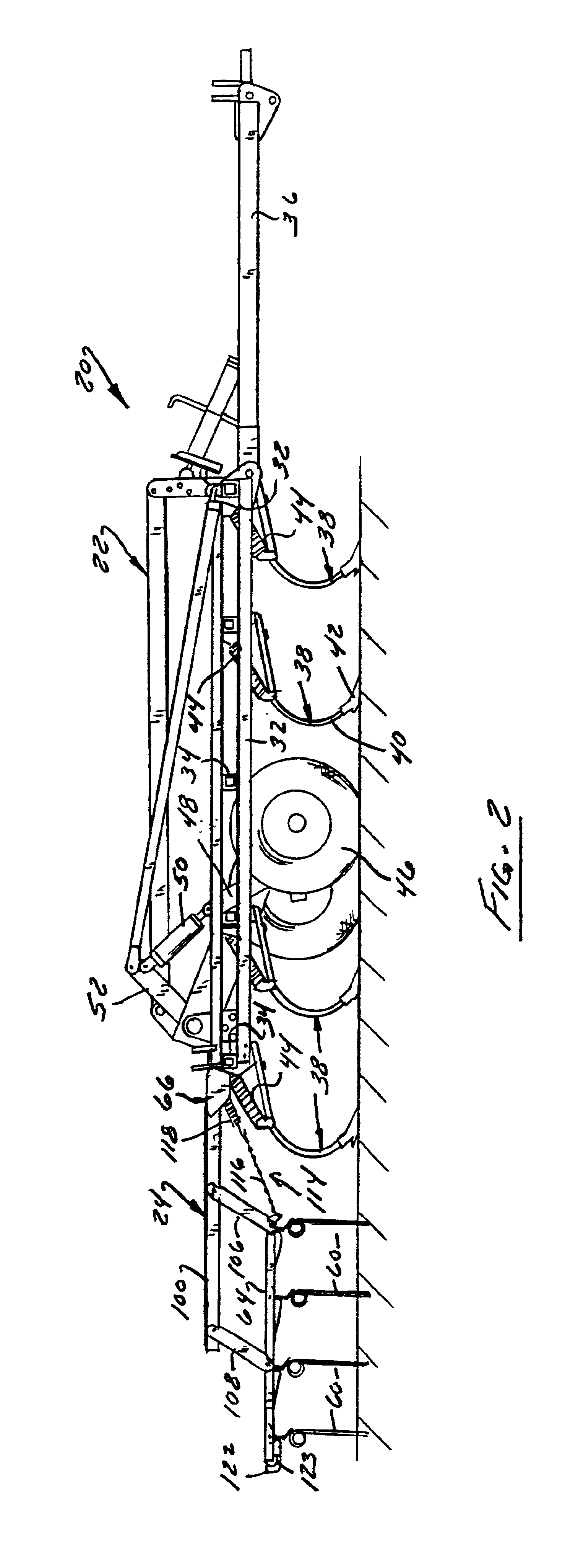 Tillage implement with indexed harrow