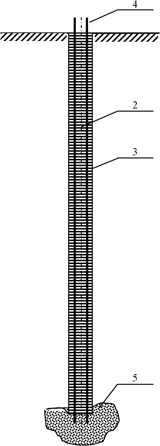 Expansive concrete caisson pile and manufacturing method thereof, and concrete expanding agent