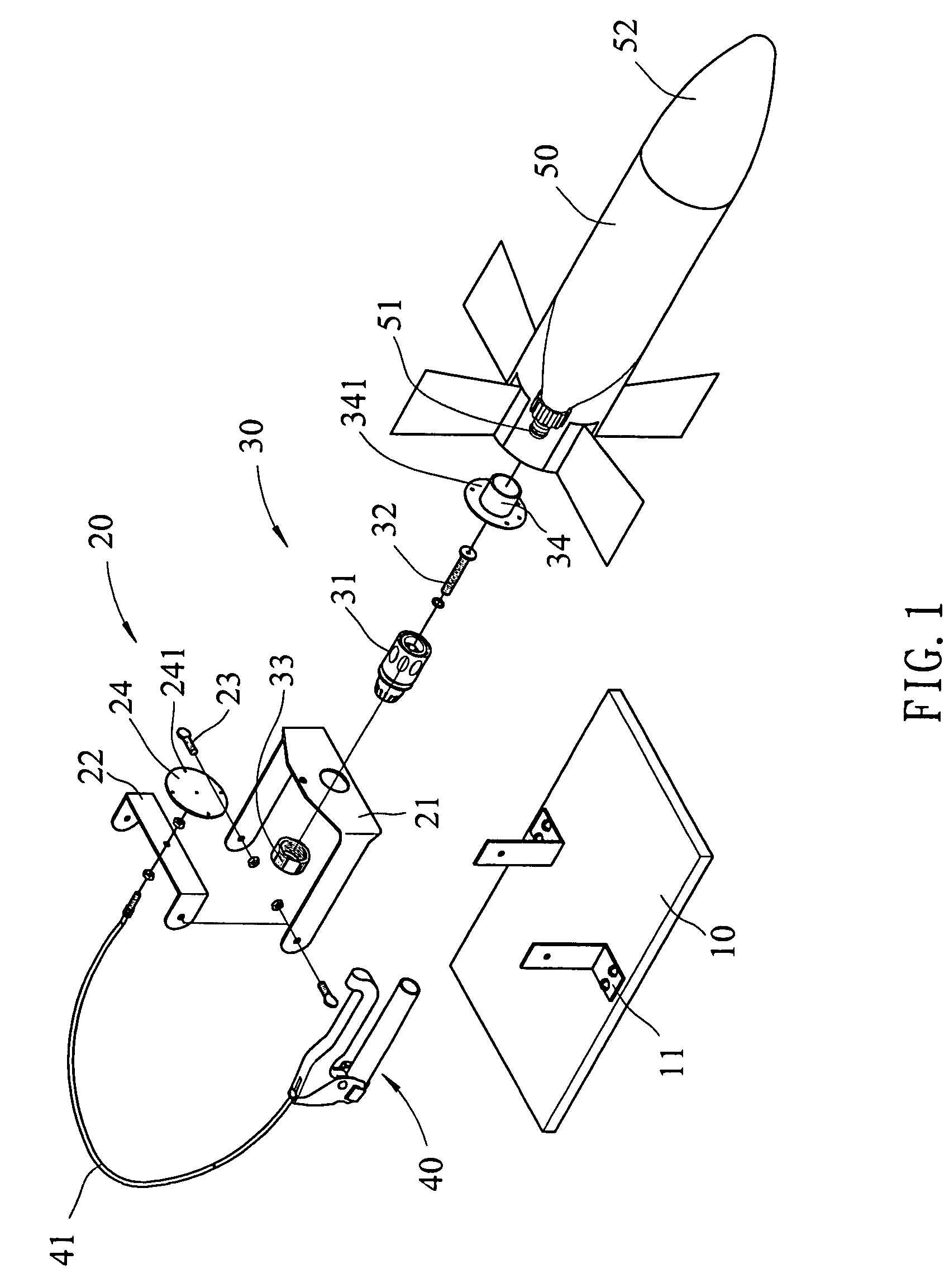Launching device for toy rocket