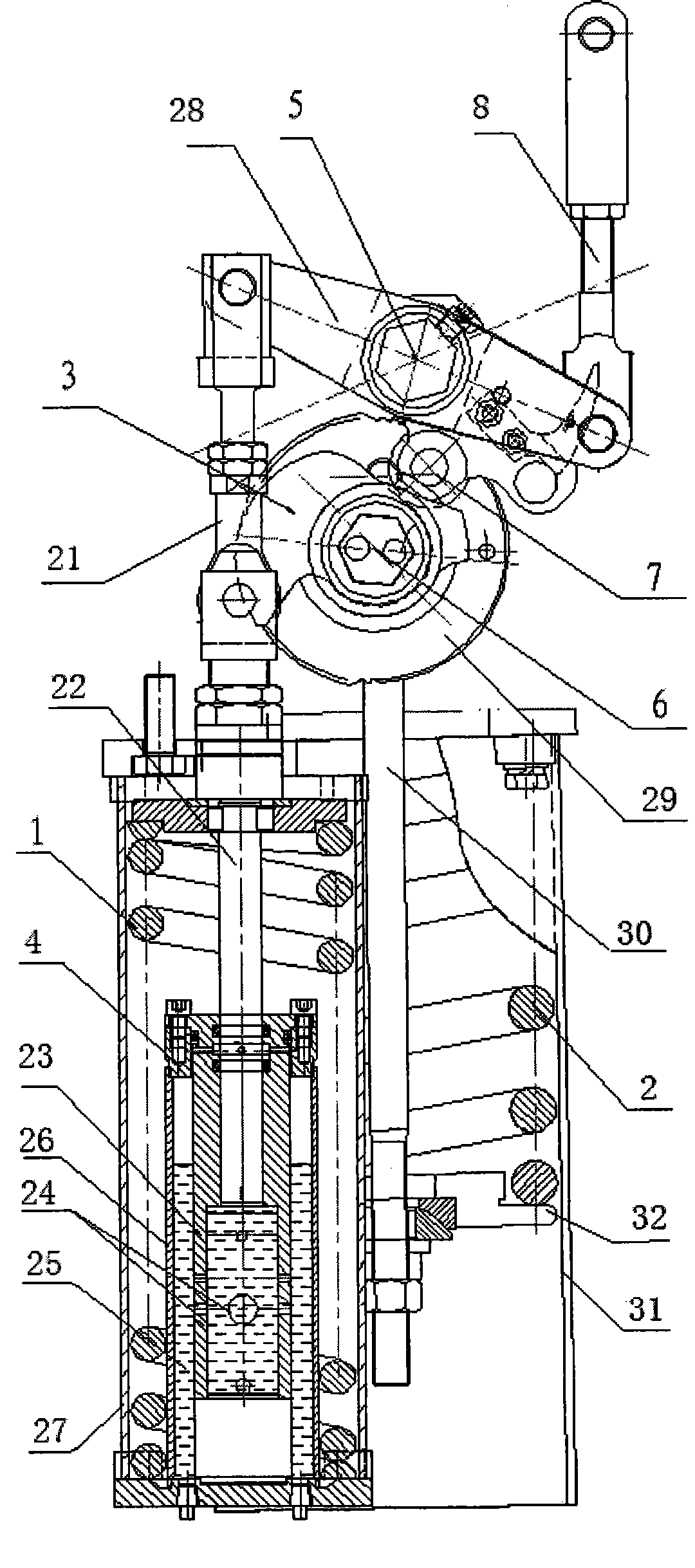 Spring operating mechanism cooperated with 126kV vacuum circuit breaker separation-integration characteristic