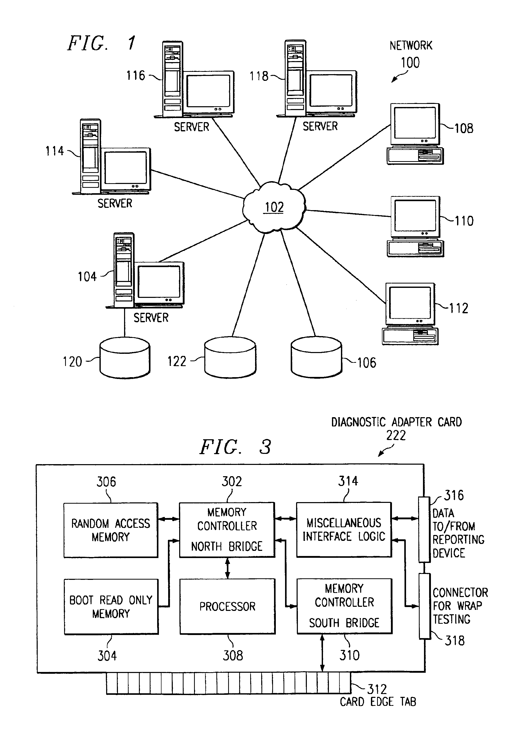 System and method of running diagnostic testing programs on a diagnostic adapter card and analyzing the results for diagnosing hardware and software problems on a network computer