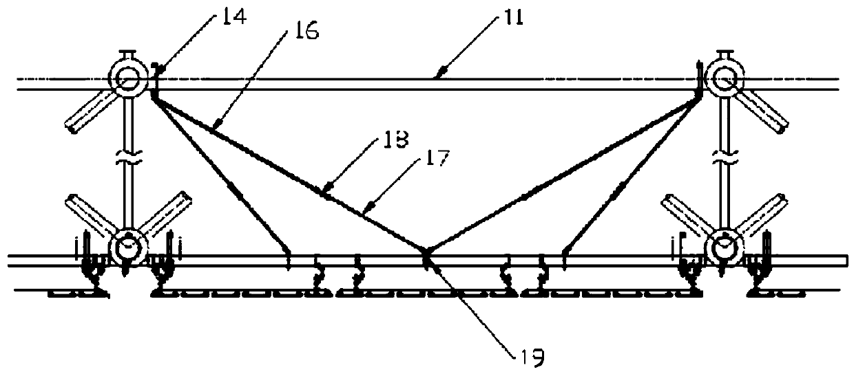 Large-span hoisting structure system for curvature suspended ceiling and hoisting method thereof