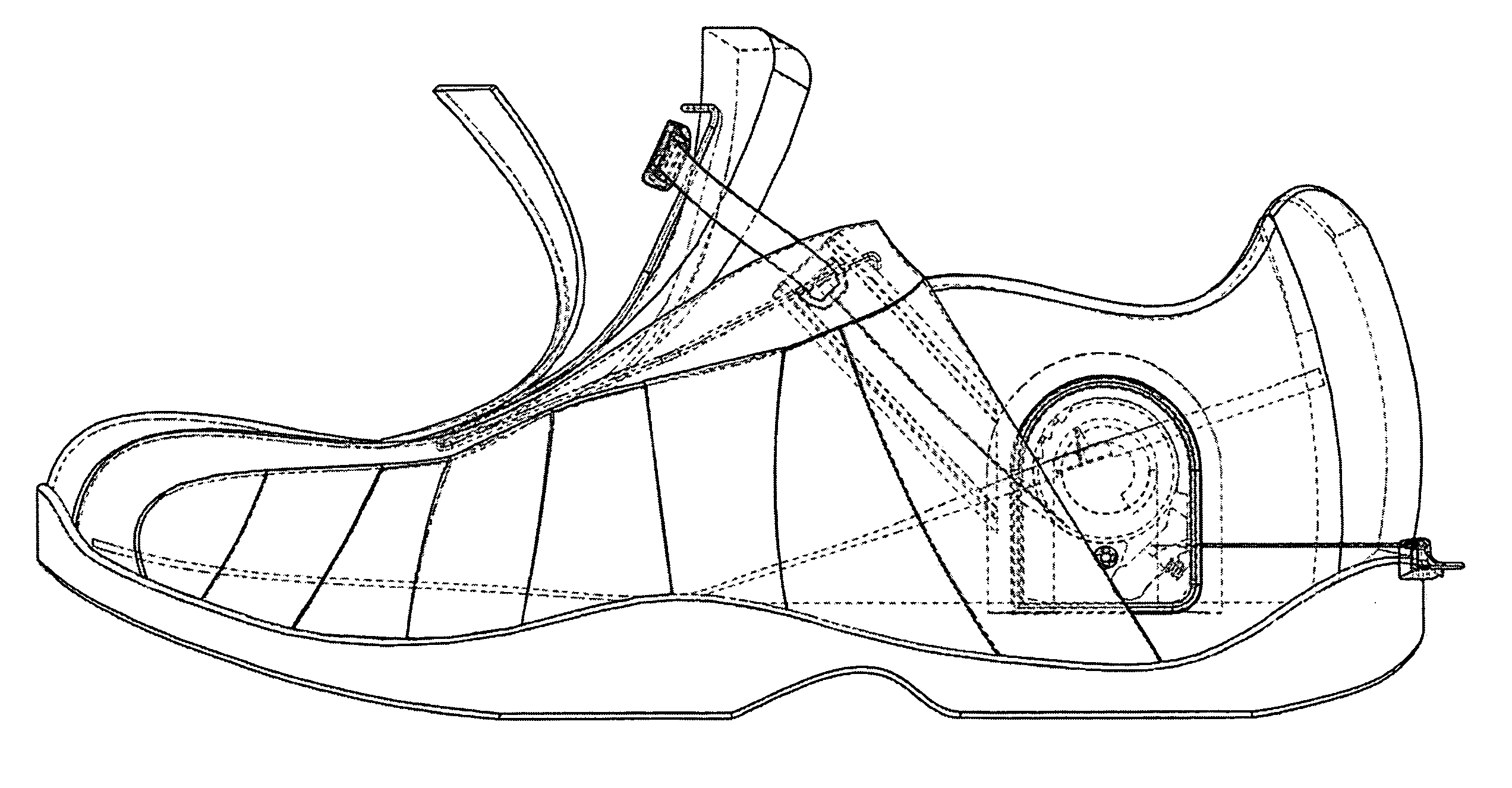 Weight-activated tying shoe
