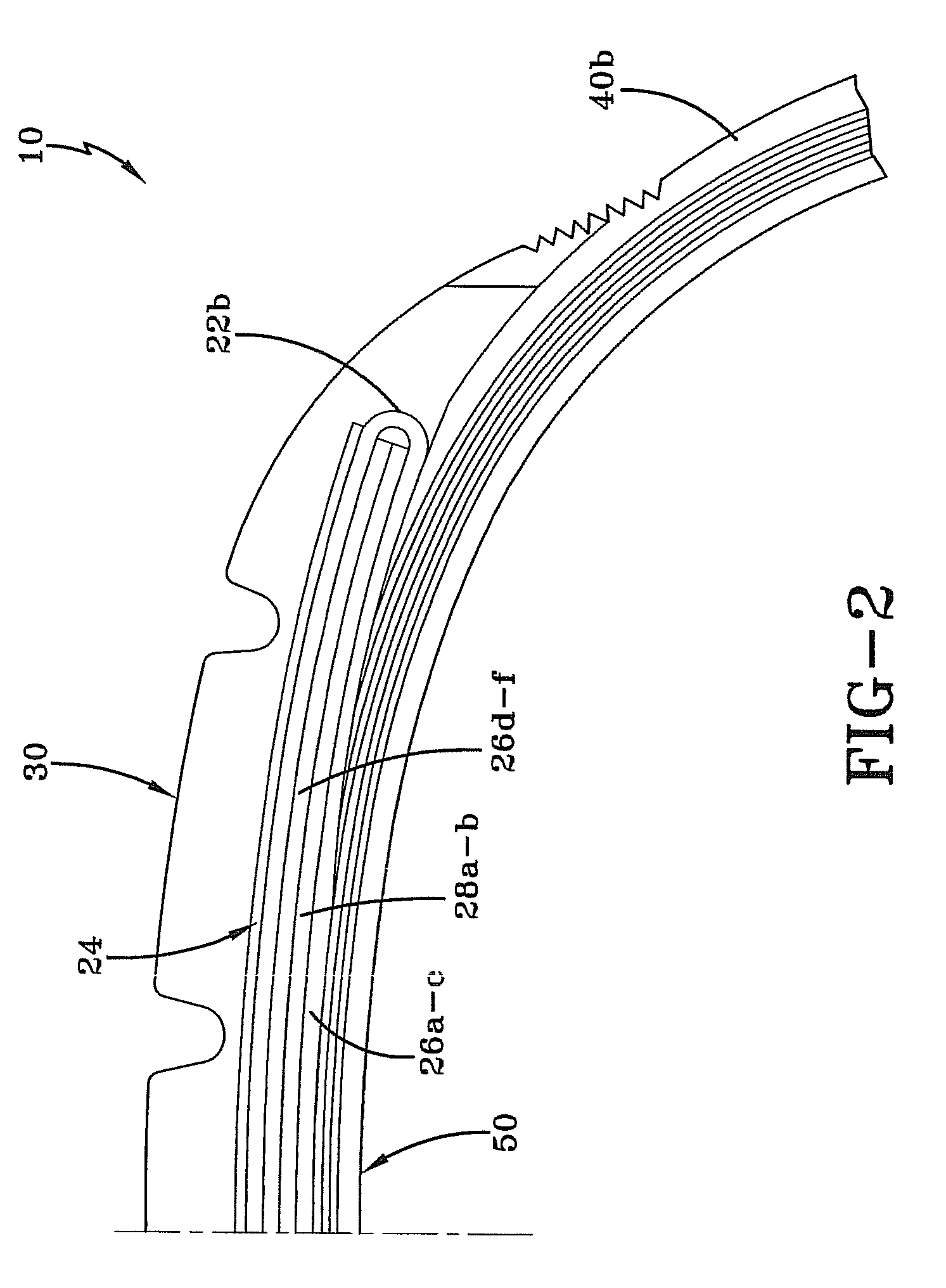 Pneumatic tire with increased lower sidewall durability