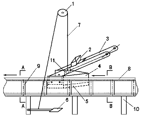 Material conveying and material dividing device of belt conveyor