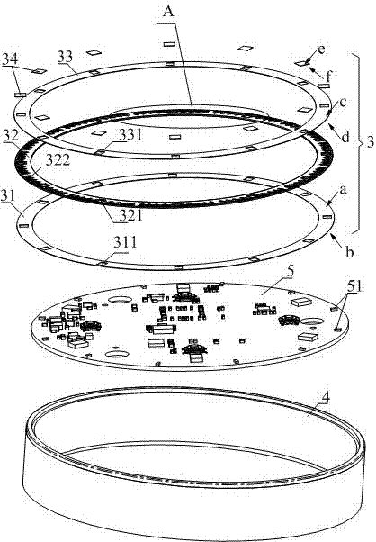 Uniform light guide structure of LED light and intelligent sound box