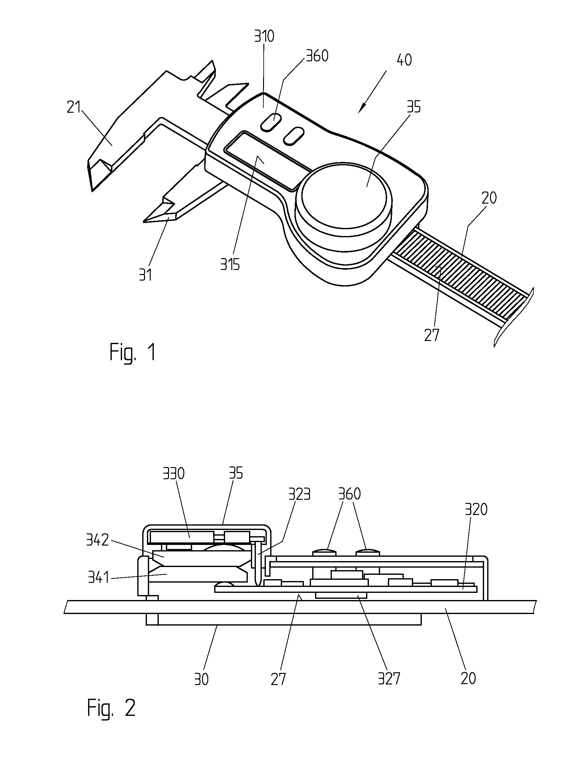 Instrument for measuring dimensions equipped with an interface and corresponding interface