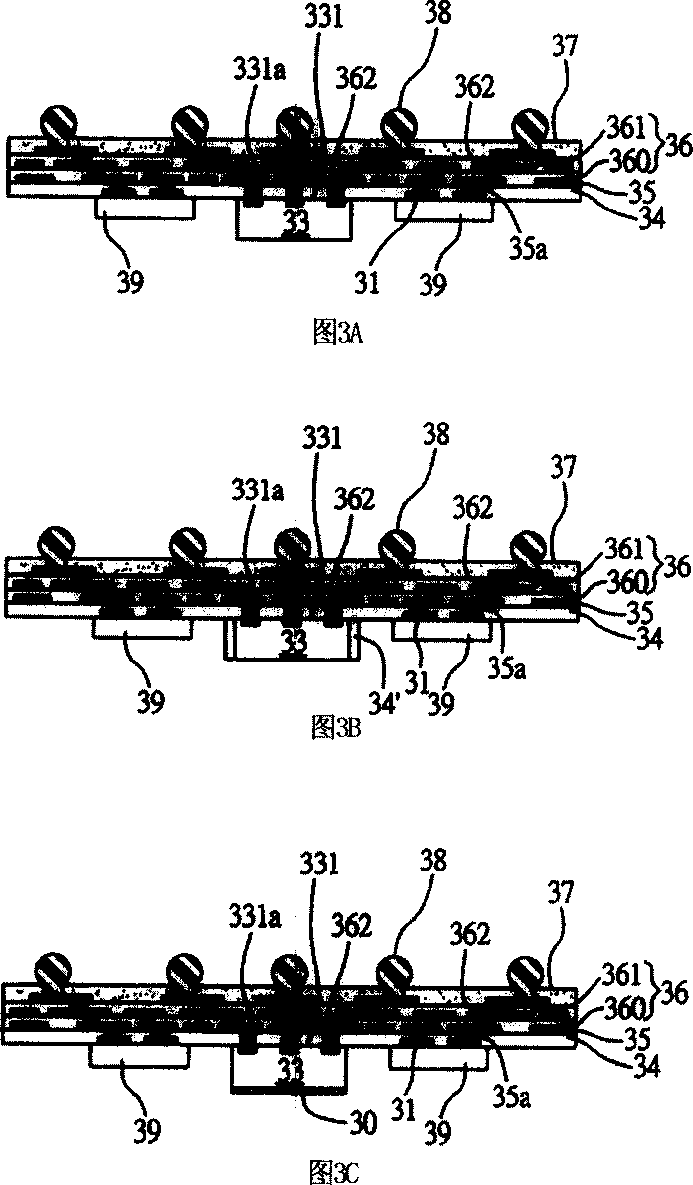 Directly electric connected crystal covered encapsulation structure of semiconductor chip