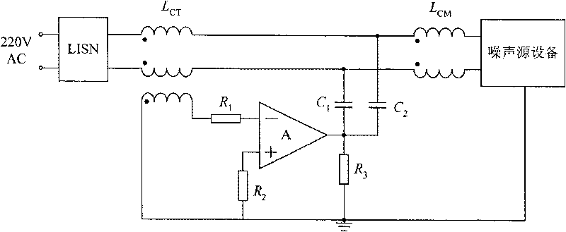 Wide-frequency-band high-attenuation common-mode conductive electromagnetic interference shunt mixed type wave filter