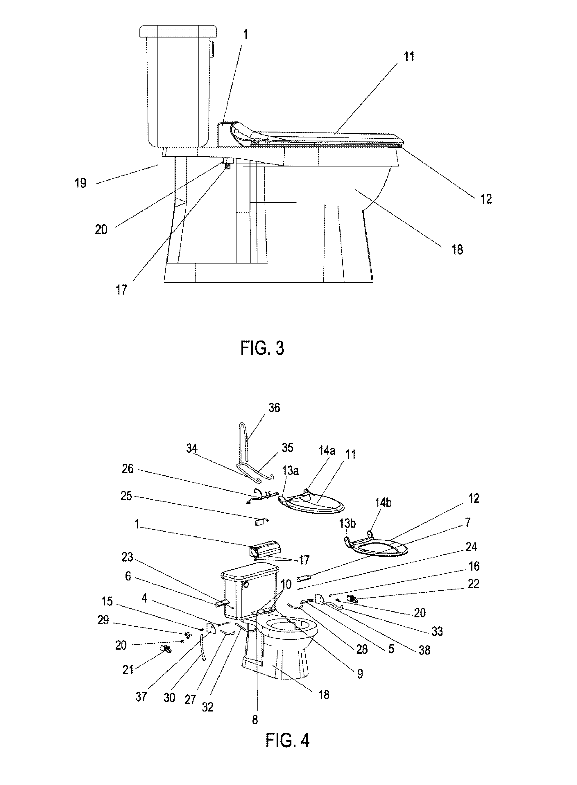 Hydraulic Actuator Device for Raising and Lowering a Seat and Lid
